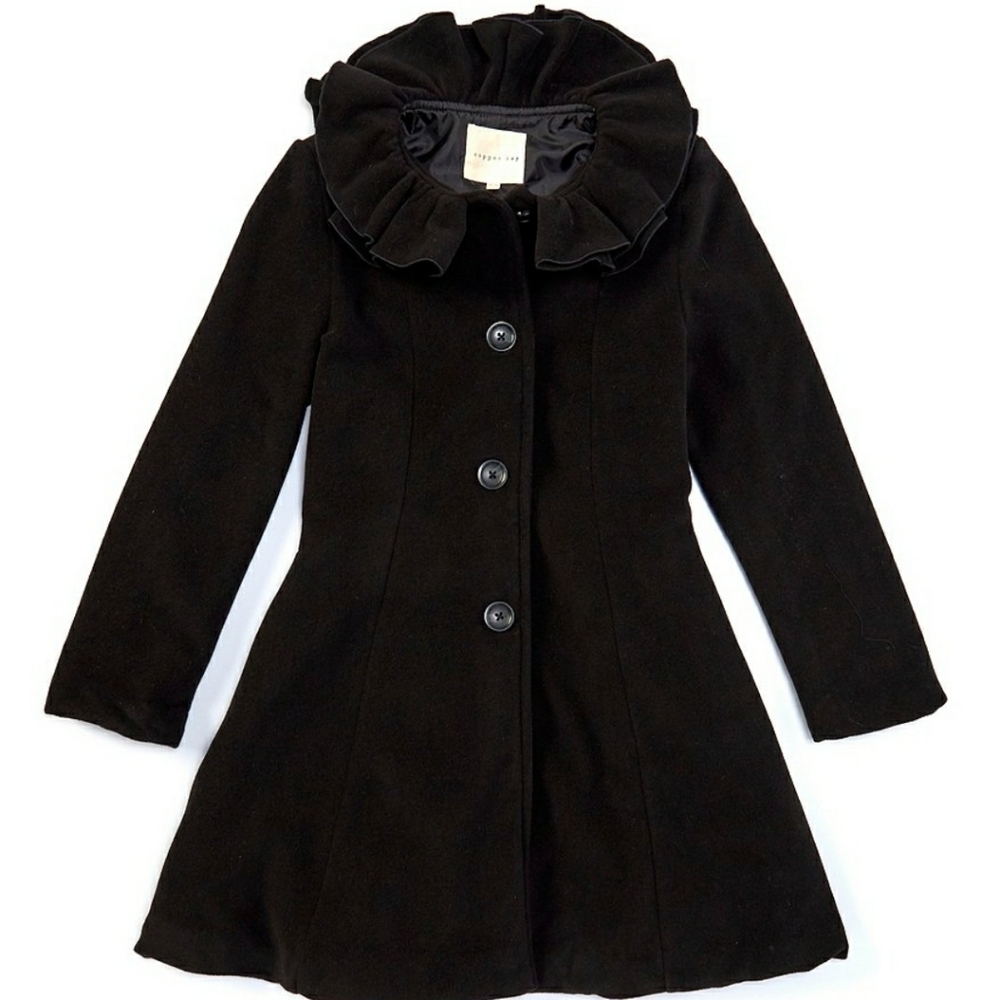 Big Girls Ruffle Collar Coat